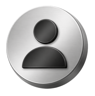 Élément décoratif de la page FAQ représentant un avatar utilisateur 3D de couleur argent